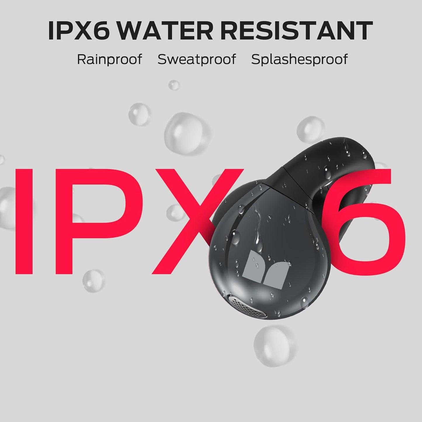 Monster Wireless Earbuds,Bluetooth 5.4 Clip-On Earbuds with HiFi Stereo,Open Ear Headphones with ENC Clear Call,21H Playtime,Fast Charge,Touch Control,IPX6 Waterproof Wireless Headphones for Sport