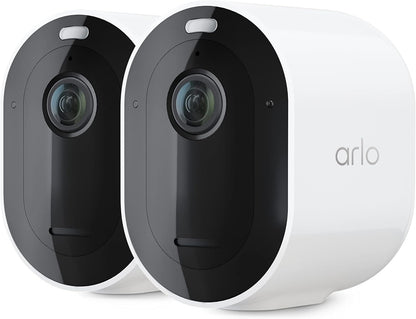 Arlo Pro 5S Spotlight Security Camera 2K HDR | Outdoor | Wire-Free with Spotlight | Dual-Band Wi-Fi Connects to The Strongest Network | 12X Zoom, 2-Way Audio, Color Night Vision, White, 4 Cameras