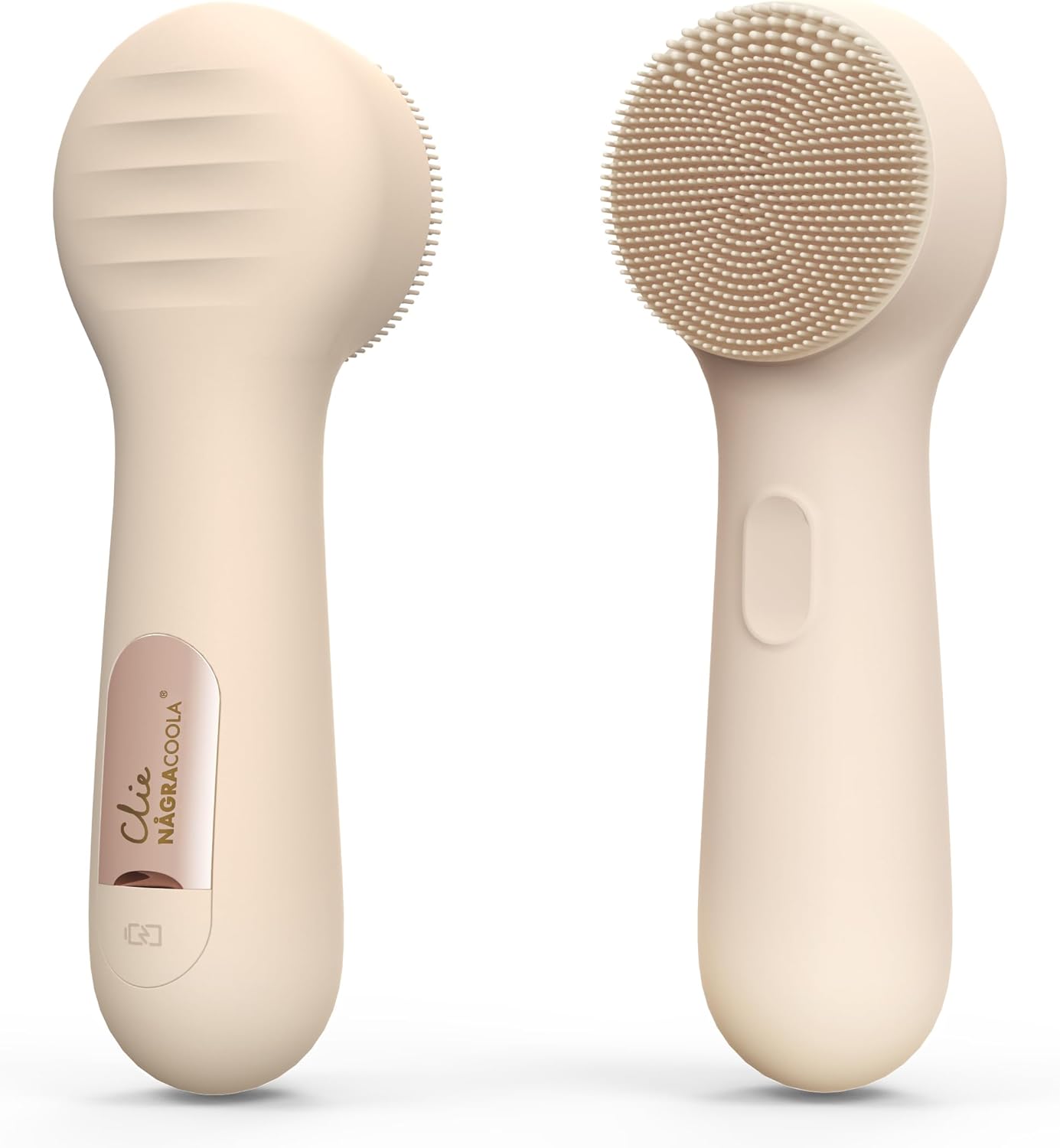 Silicone Face Scrubber, NågraCoola CLIE 2.0 Facial Cleansing Brush, Rechargeable, Waterproof Face Scrub Brush for Cleansing, Exfoliating, Massaging, Electric Facial Exfoliator for Women & Men - Black