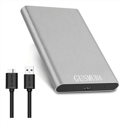 External Hard Drive 2TB USB 3.0,Portable HDD Storage Silver Plug and Play Compatible with PC/Laptop/Mac os