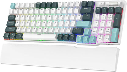 RK ROYAL KLUDGE RK96 RGB Limited Ed, 90% 96 Keys Wireless Triple Mode Bluetooth 5.0/2.4G/USB-C Hot Swappable Mechanical Keyboard w/Software Support & Massive Battery, RK Yellow Switch, Forest Blue