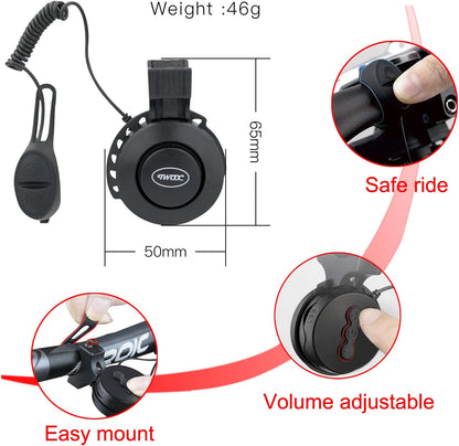 BSSOK Electric Bike Horn for Adults | 100-120dB Upgrade Adjustable Volume | Electronic Bicycle Bell Loud | 4 Classic Sound | USB Rechargeable Battery | Waterproof Electric Bike Bell