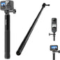 TELESIN 47" Extension Selfie Stick, Portable Smooth Handheld Invisible Monopod Pole for GoPro Hero 13 12 11 10 9/Insta360 X5 X4/DJI Osmo Pocket/AKASO Vlog Selfie Stick, Action Camera Accessories
