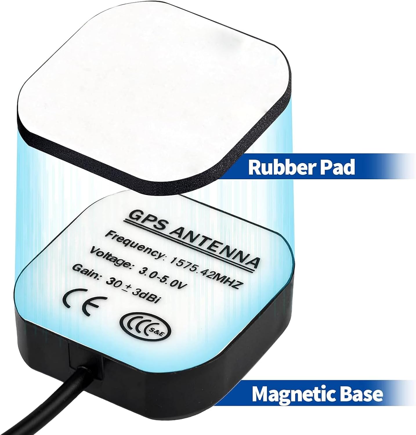 Bingfu Vehicle GPS Navigation Antenna Active GPS Antenna with Fakra C Right Angle Connector Compatible with Car Truck GPS Navigation Receiver System Factory DVD Stereo Head Unit