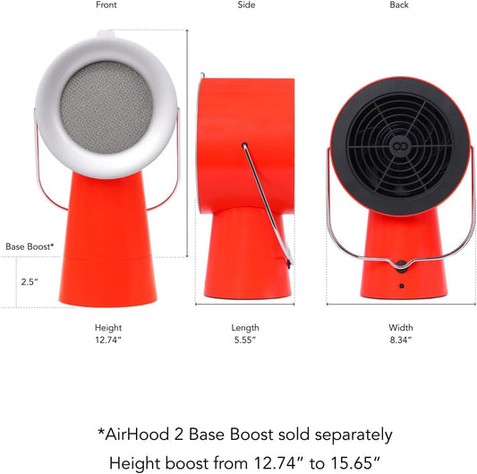 airhood Portable Range Hood 2 | Corded & Cordless Design (Battery Purchased Separately) | Enhanced Airflow & LED Touch Panel – Perfect for Indoor Cooktops & RV Vents - Cadmium Orange