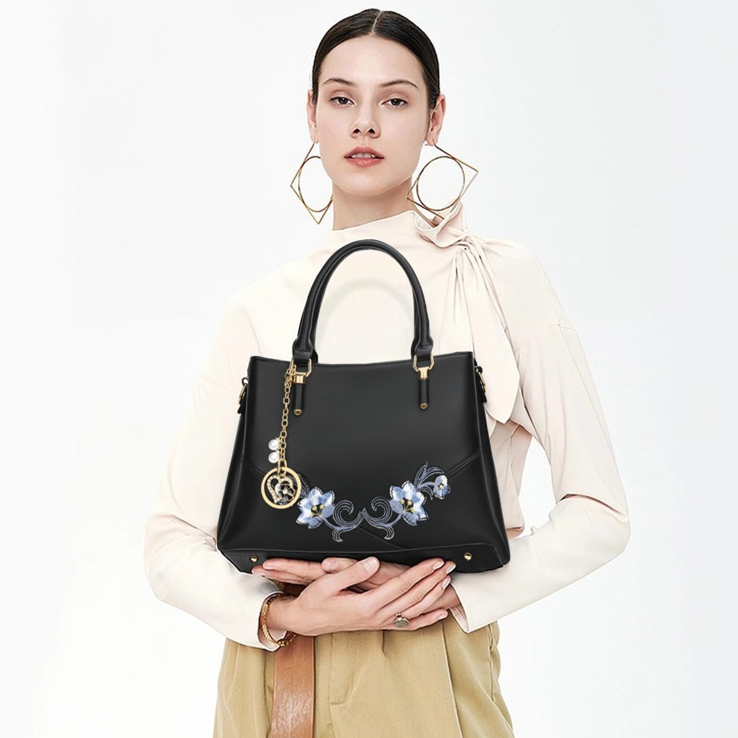 KKXIU Trendy Tote Bag for Women Lightweight Oxford Big Capacity Shoulder Purses and Handbags