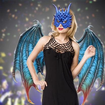 Dragon Mask Unisex-adult Cosplay Mask Masquerade Foam Half Face Mask for Halloween Party Cosplay Costume (Blue)