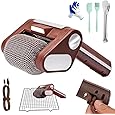 Cordless Electric Grill Brush, Stainless Steel Power Roller Blasts Rotating Cleaning Brush with Built-in Led Lights, Rechargeable BBQ Brush Cleaner for Outdoor BBQ Bathroom and Kitchen - PuriLite