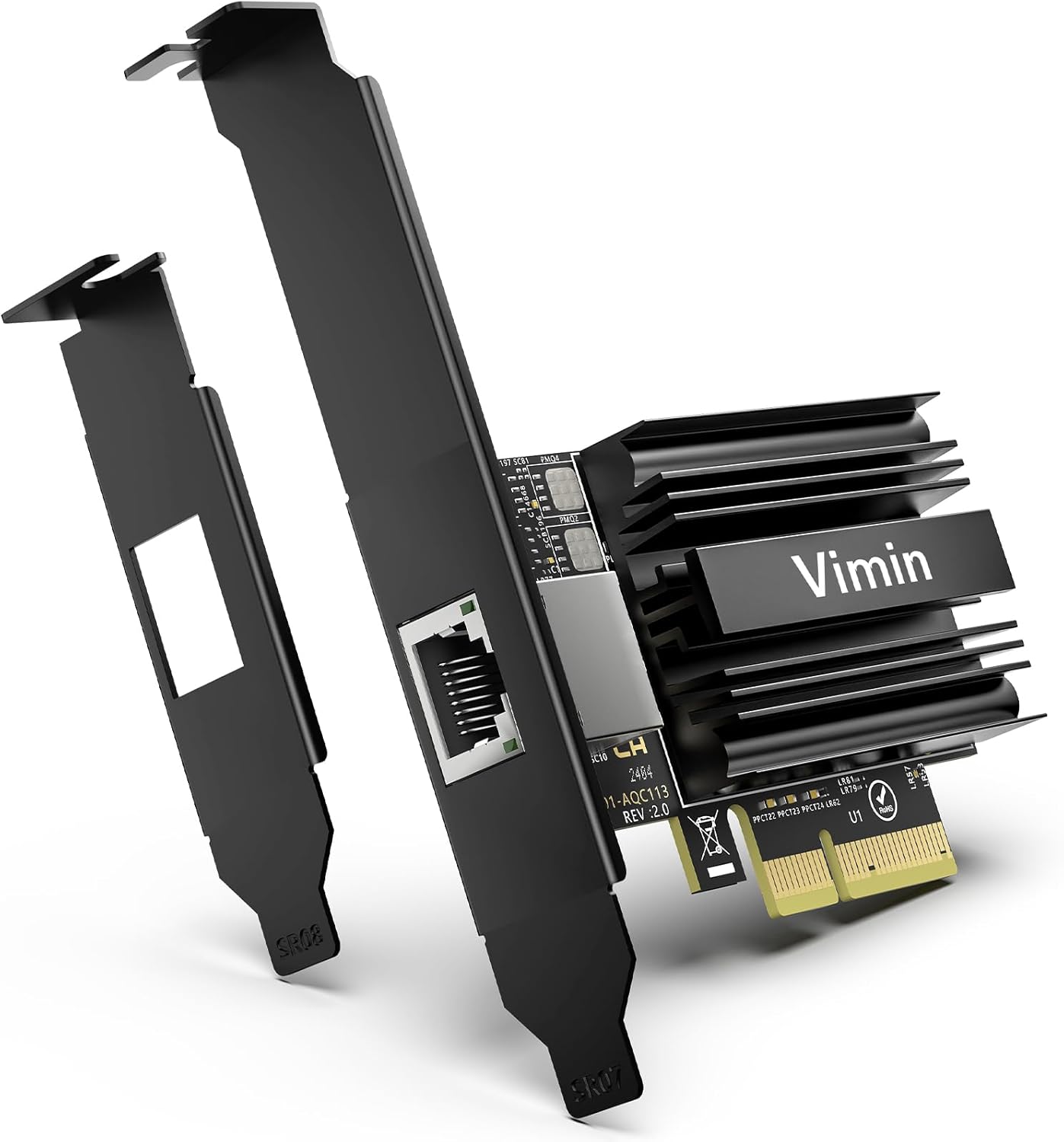 10G PCI-E Network Card with 10Gbps Dual RJ45 Ports, Intel X540-T2 Conrtoller, VIMIN 10Gb Ethernet Adapter Card Compatible with PCI Express X8, X16, Support Windows/Windows Server/Linux/VMware