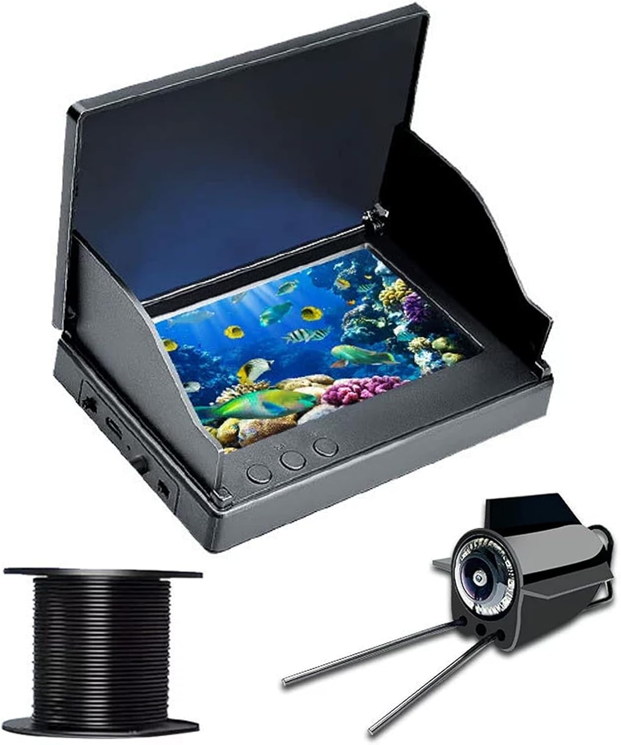 Colitt Underwater Fishing Camera, 2025 New Colitt Fishing Camera, 4.3 Inch LCD and HD Lens, 220° Wide Angle, with Night Vision Light, for Ice Lakes Sea Boat Fishing (50m)