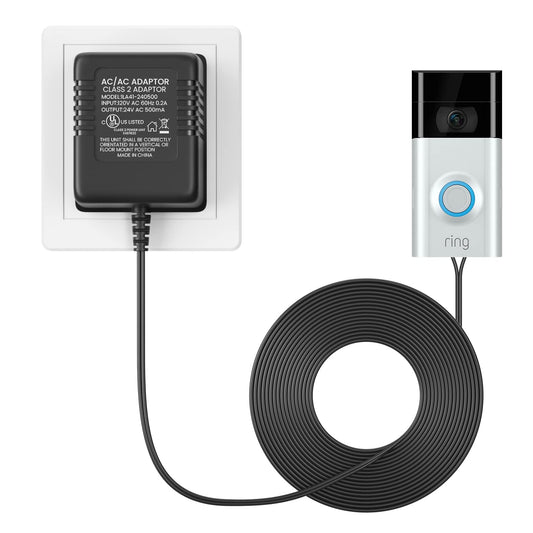 XXSZHY UL Listed 24V Power Adapter/Transformer,Thermostat Adapter with 196.8 inch Cable All Versions of Ring Doorbell and Thermostat for Nest Ecobee Sensi and Honeywell - PuriLite