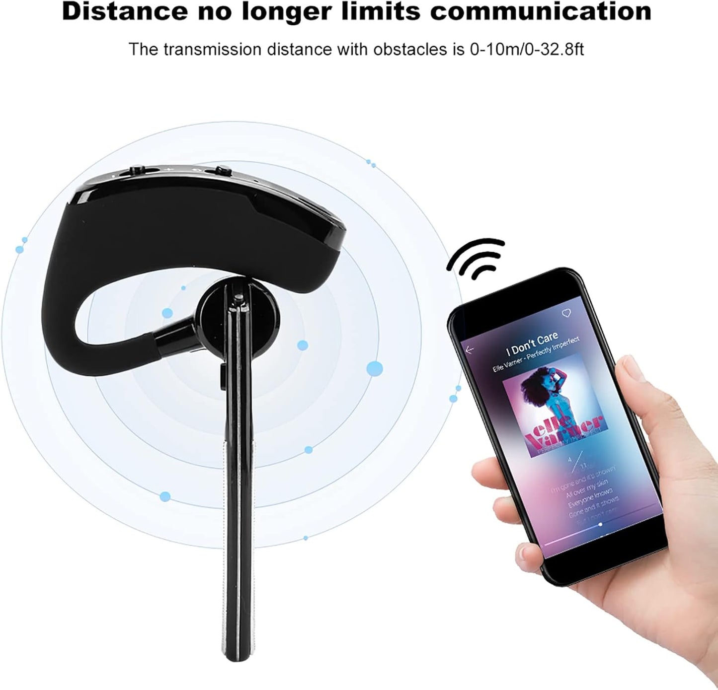 V8 Cordless Business BT Headphone, Clear HD Sound, Voice Prompt, Hands Calling, Noise Reduction, Intelligent CSR Chip