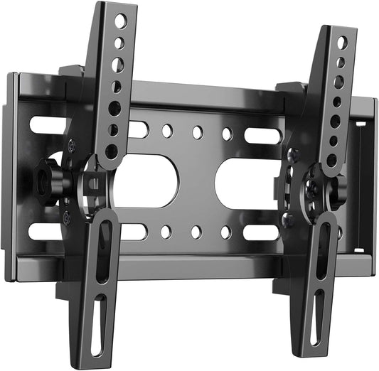 SJBRWN Tilt TV Wall Mount for Most 14-42 Inch Flat Curved Screen TVs Monior, Up Down 15° Support TV Mural, Fits 24 32 40" Max VESA 200x200mm Holds up to 55lbs, Low Profile Small Wall Mount TV Bracket