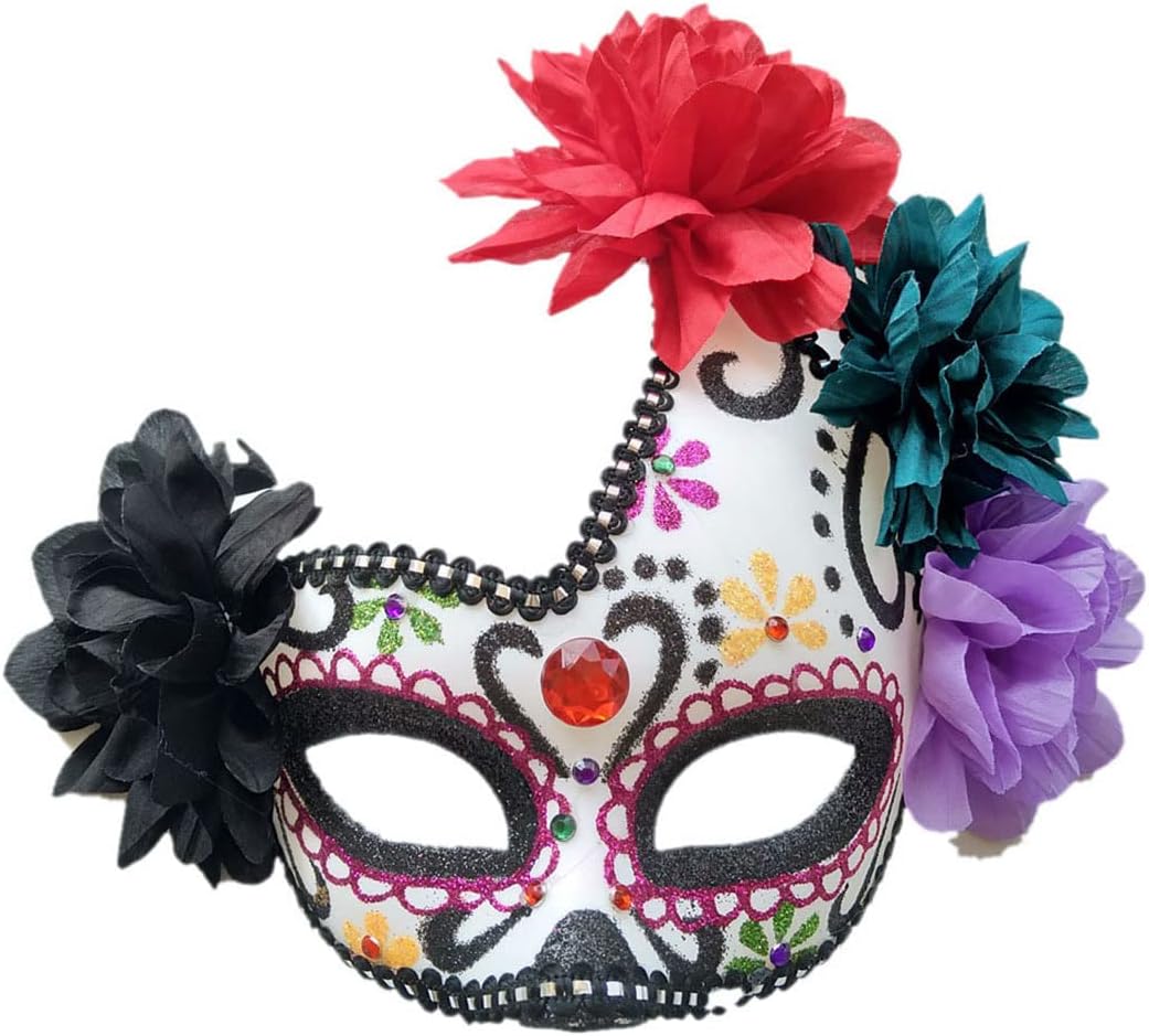 GREUS Halloween Mask for Men Women Couple Half Face Venetian Mask Antique Masquerade Costume Carnival Ball Party Nightclub