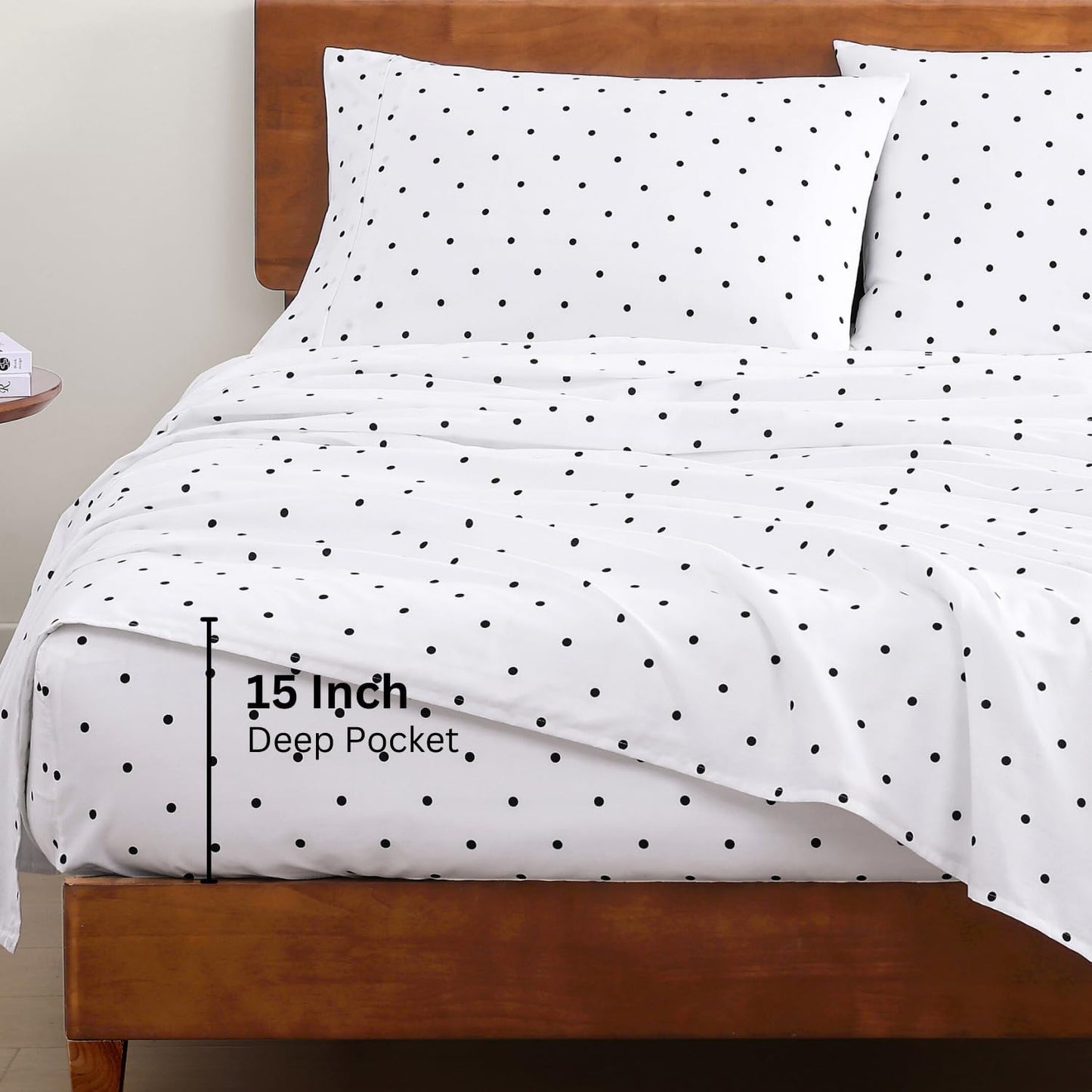 Lane Linen 100% Organic Cotton Queen Sheet Set, 4-Piece Percale Bed Sheets for Queen Bed - Soft, Breathable, Hypoallergenic, Deep Pocket Fits Mattress Up to 15" Deep, Hotel Quality Sheets - White