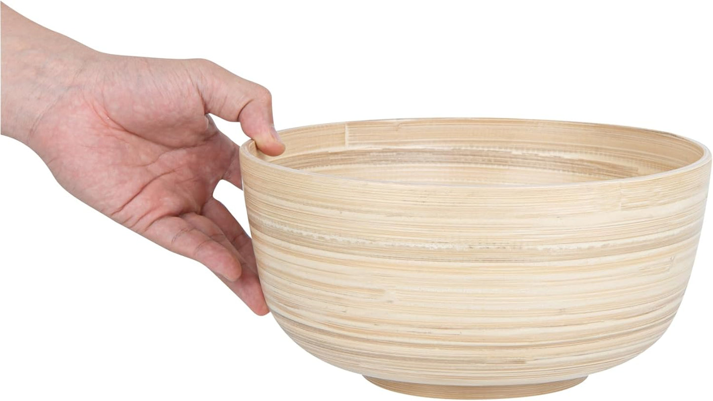 Restaurantware-Bambuddha 51 Ounce Extra Large Salad Bowl, 1 Heavy-Duty Round Salad Bowl - Sustainable, Reusable, Blue Bamboo Serving Dish, for Serving Salads, Fruits, and Appetizers