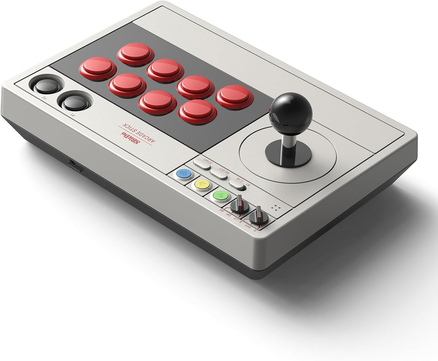 8BitDo Retro Arcade Fight Stick 8 Way Joystick with 2 Dedicated Macro Buttons and Turbo Function for Switch/Switch 2 and PC Windows, Support Bluetooth, 2.4G Wireless and Wired USB-C Cable Connection