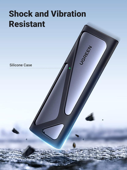 UGREEN M.2 NVMe SATA SSD Enclosure, Tool-Free USB 3.2 Gen2 10Gbps Case for NVMe PCIe M-Key(M+B Key), SATA NGFF (M+B) Key, Support UASP Trim for 2280 2260 2242 2230 with 2 Cable, Aluminum Heatsink