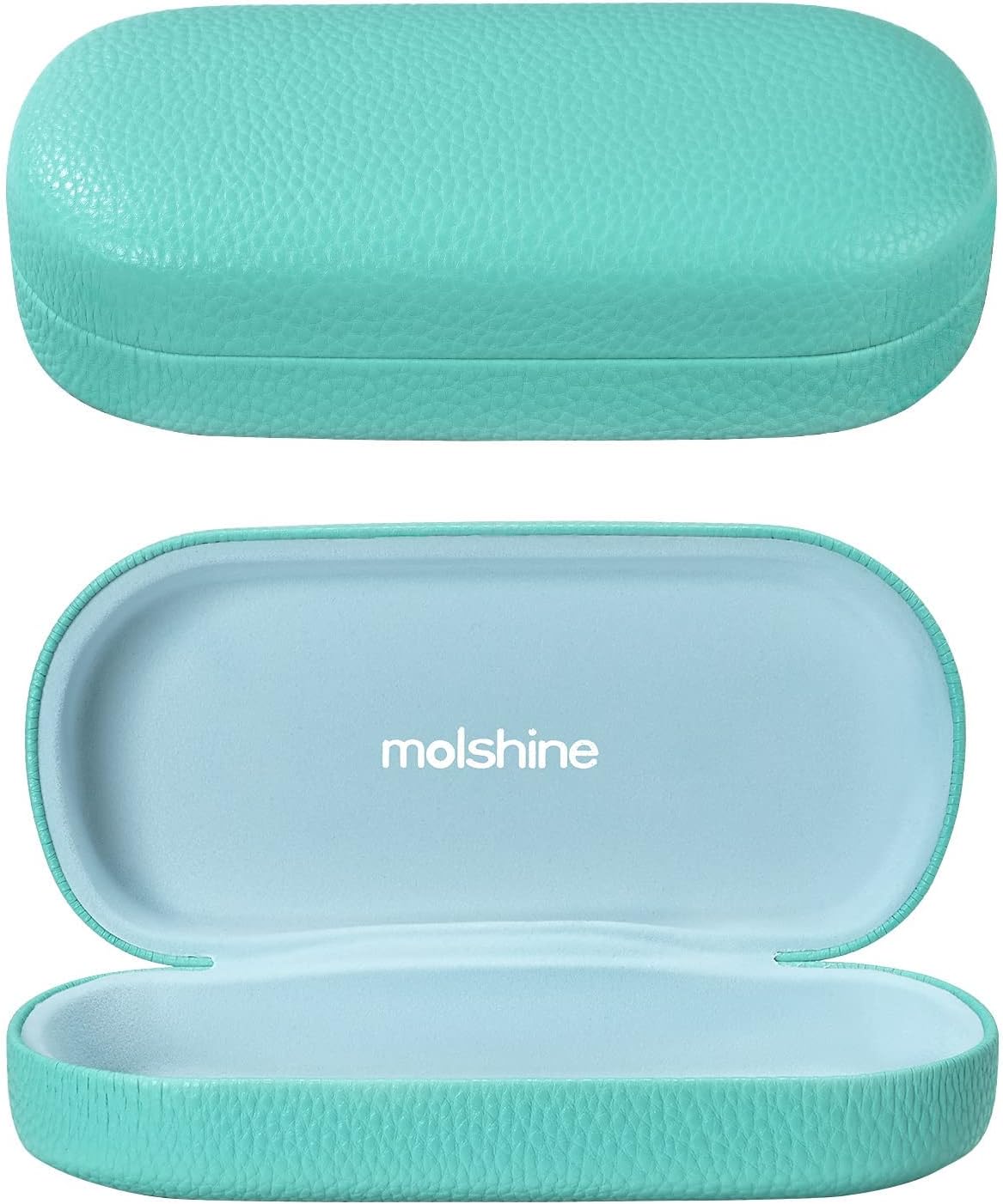 molshine Hard Shell Leather Sunglasses Case,Classic Large Glasses Case for Women Men,Sunglass Eyeglasses