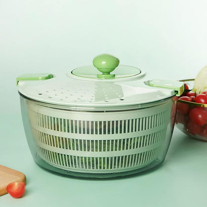 Large Salad Spinner, Fruits and Vegetables Dryer Vegetable Spinner Dryer Spinning Colander Rotary Veggie Washer with Drain, Bowl and Colander