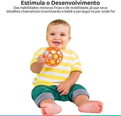 Bright Starts Oball Easy-Grasp Rattle BPA-Free Infant Toy in Teal, Age Newborn and up, 4 Inches