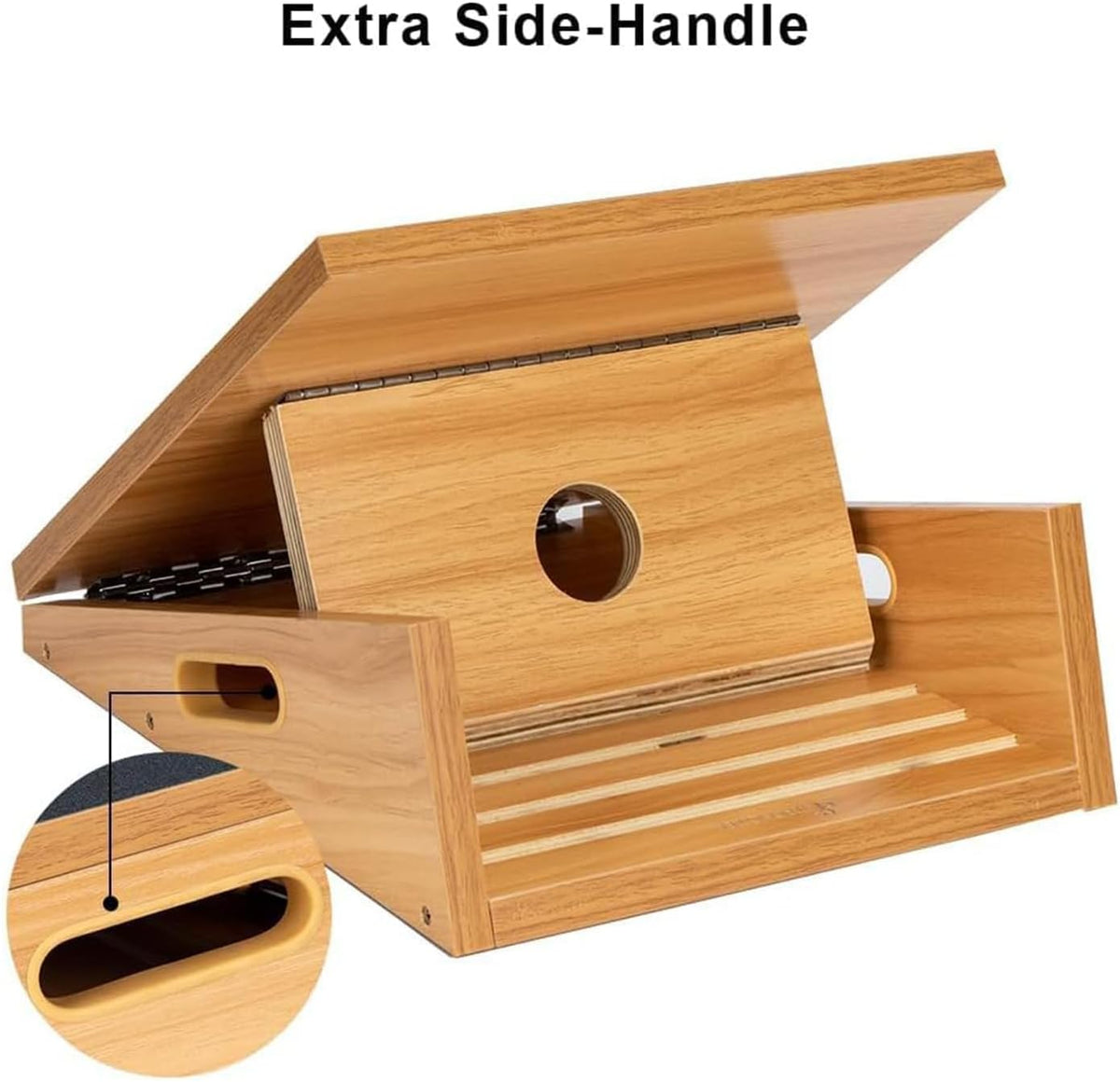 StrongTek Wooden Slant Board, Adjustable Incline, Side Handles, Non-Slip