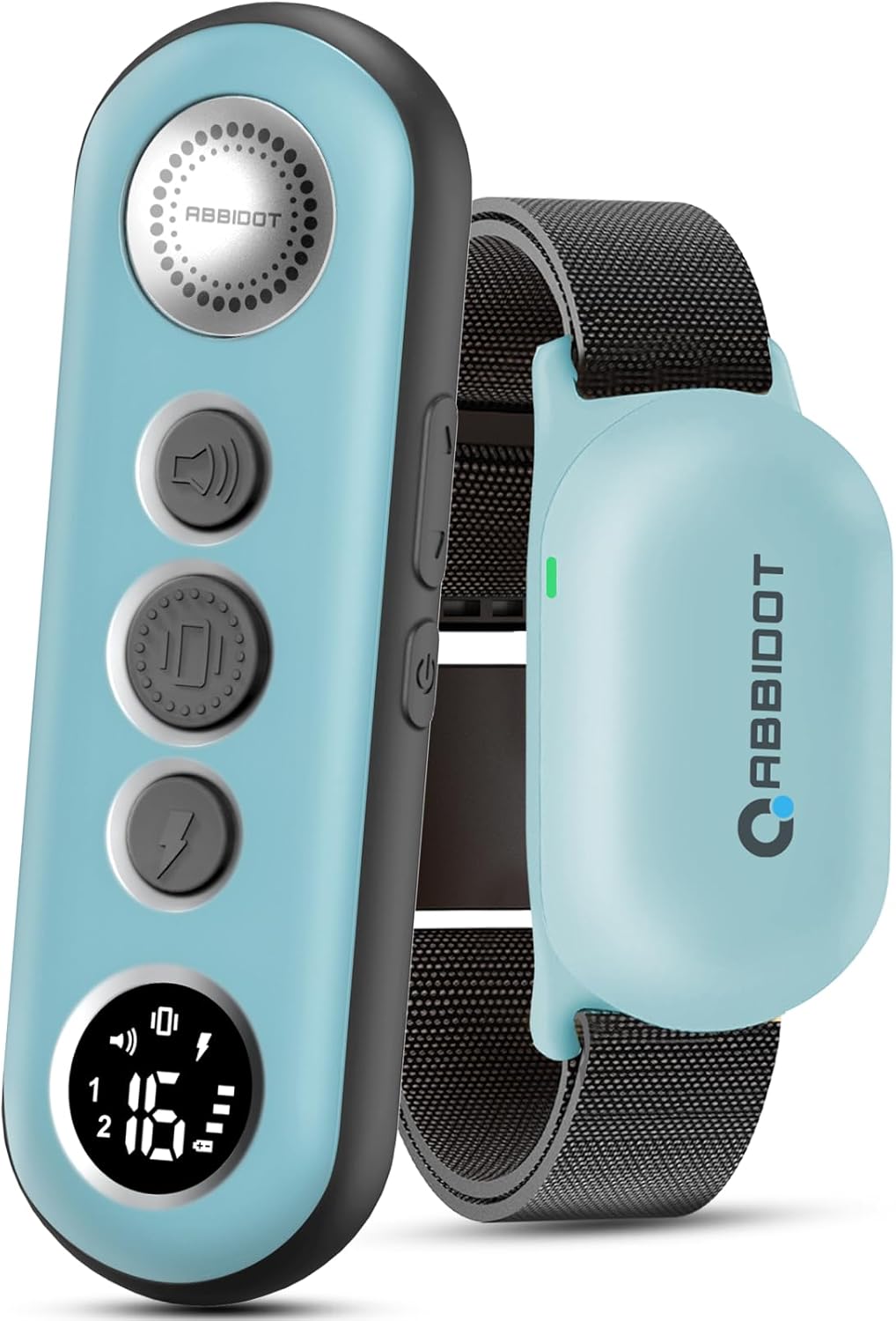 ABBIDOT Shock Collar (8-120 lbs) - Small Size Dog Training Collar with Remote Waterproof Rechargeable Dog Shock Collar with Remote E Collar for Small Medium Large Dogs (Light Blue)