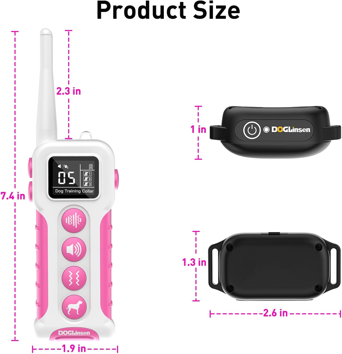 DOGLinsen No Shock Dog Training Collar with Remote 3300ft Range, Vibrating Dog Collar, Vibration Collar for Small Medium Large Dogs, 9 Style Tones and Vibration Collar