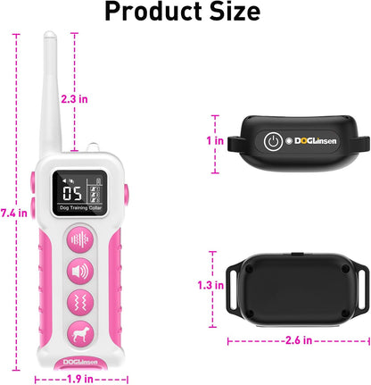 DOGLinsen No Shock Dog Training Collar with Remote 3300ft Range, Vibrating Dog Collar, Vibration Collar for Small Medium Large Dogs, 9 Style Tones and Vibration Collar