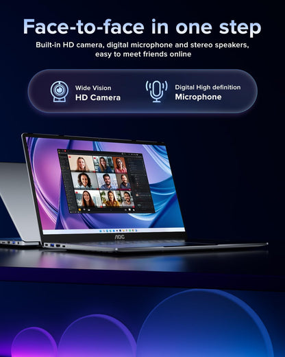 2025 AOC AX15 Laptop, 15.6-inch FHD (1920 x 1080) Display, Intel N97(4C/4T) Processor, 16GB DDR4 RAM, 512GB SSD, Windows 11 Pro, WiFi5, BT5.0, 38Wh Battery