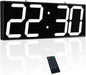 CHKOSDA Digital Wall Clock with Double Sided Display, Large Digital Clock with Timer,Alarm,Temperature and Date,Two Faced Hanging Wall Clock with 6''Number (White)
