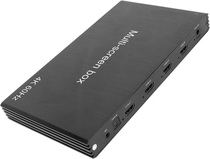4K 60Hz HD Multiviewer with 3.5mm Output, 1 in 4 Out Quad Multi Viewer, Seamless er for Security Cameras, PCs, and Projectors