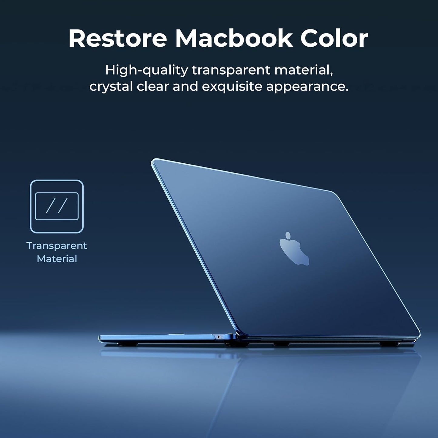 EooCoo Case Compatible with MacBook Air 13 inch M4 M3 M2 2025-2022 A3240 A3113 A2681, 13.6" Hard Case Cover & TPU Keyboard Skin & Screen Protector for Laptop Air 13.6 inch - Crystal Clear