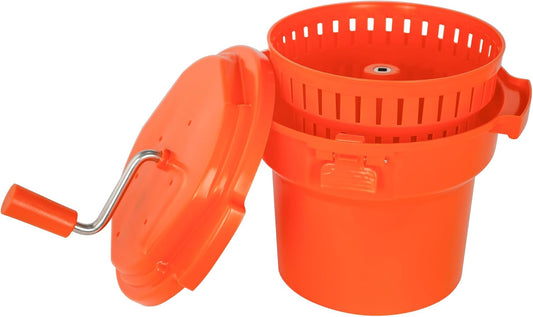 Hakka Commercial Salad Spinner, 3 Gallon/12 L Manual Salad Dryer Jumbo Lettuce Spinner Lettuce Dryer with Silicone Anti-Slip Mat & Draining Hose - Dries up to 3 Heads of Lettuce