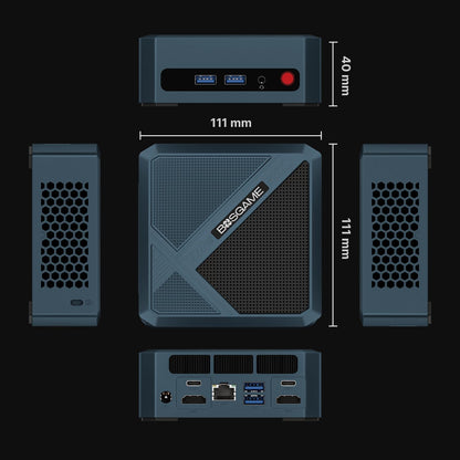 BOSGAME Mini PC P4, Desktop Computers Ryzen 7 5825U PC, Dual LAN Mini Gaming PC,16GB DDR4 RAM, 512GB NVMe SSD, 4K Triple Display, Wi-Fi 6E, Bluetooth 5.2