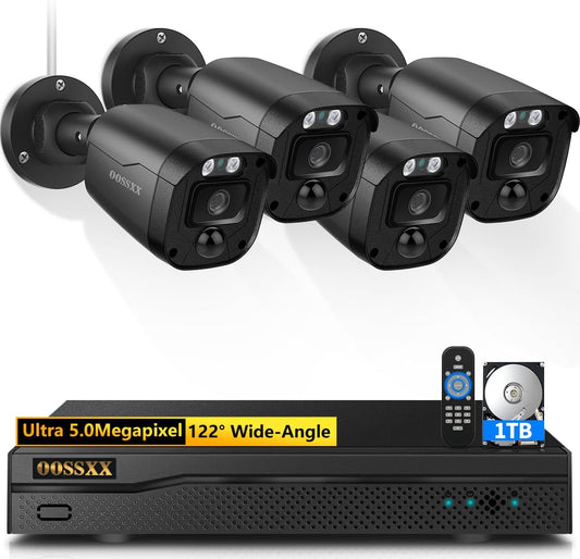 (Full HD 5MP Definition) Outdoor Wired Security Camera System Video Surveillance Cameras for Home Security DVR Systems, CCTV Camera for House Video Monitor Outside Surveillance