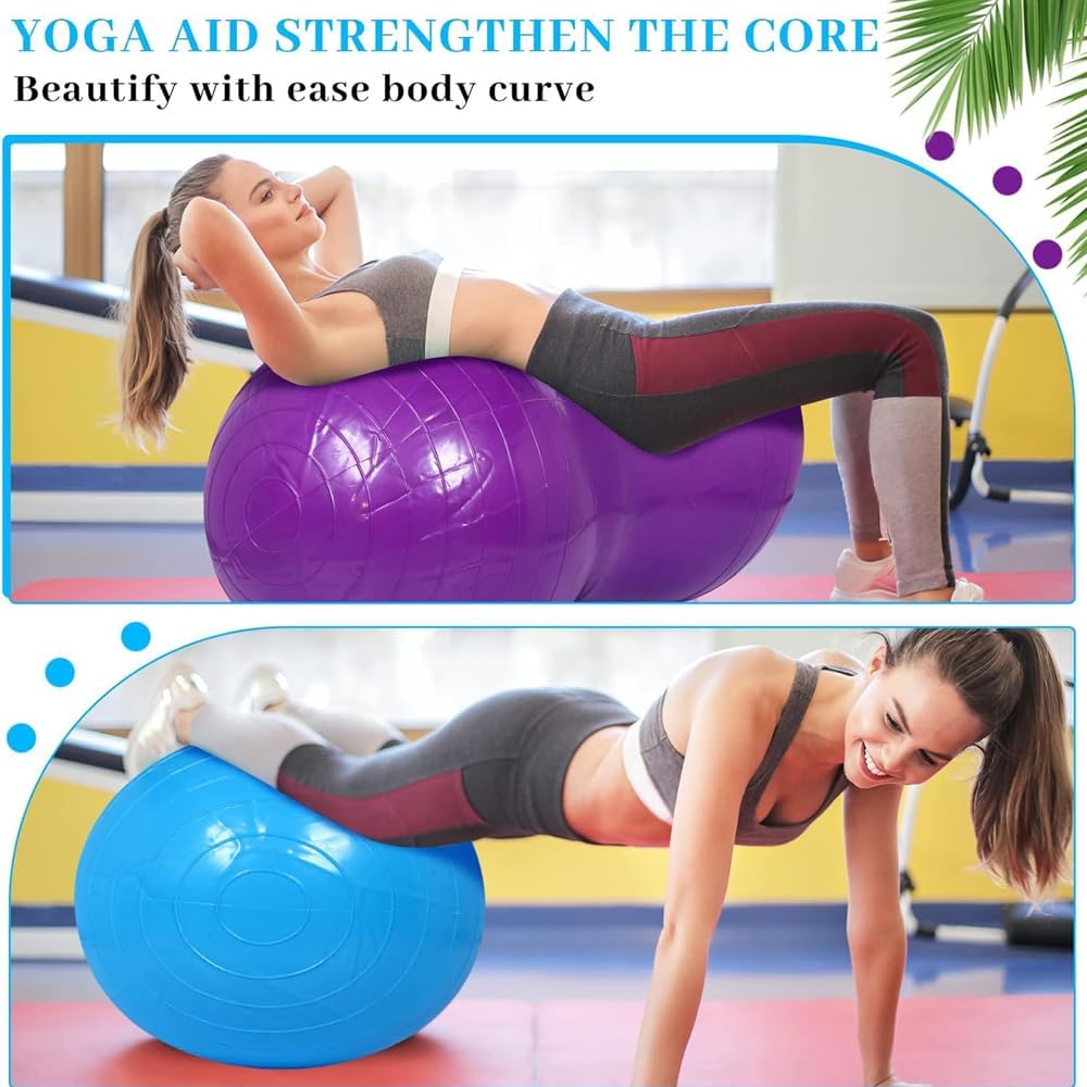 Peanut Yoga Ball, Peanut Sports Ball, Peanut Shaped Ball, Fitness Ball with Air Pump, Anti Explosion Thick PVC Peanut Sports Ball, Suitable for Home Fitness, Labor Delivery