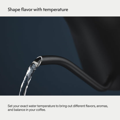 Fellow Stagg EKG Pro Electric Gooseneck Kettle, Temp Control, 0.9L 1200W Quick Heating, Pour-Over Coffee & Tea, Color LCD, Stainless Steel, Matte Black, Temp Hold, WiFi Smart Scheduling
