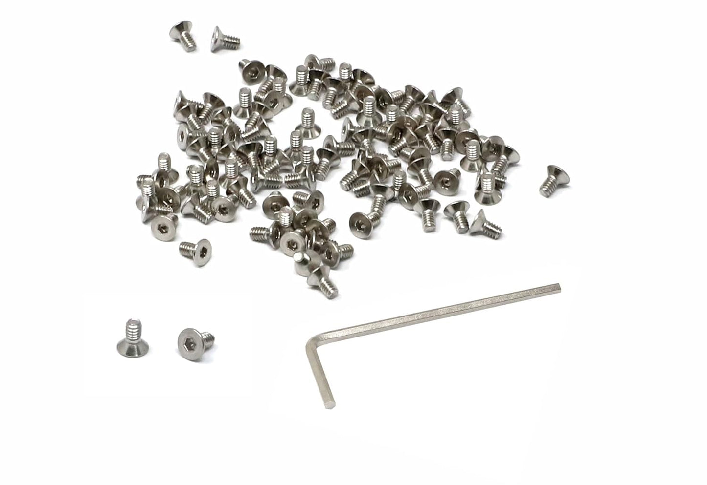 iexcell 5 Pcs M8 x 80mm Thread Pitch 1.25 mm Stainless Steel 304 Hex Socket Flat Head Cap Screws Bolts Kit