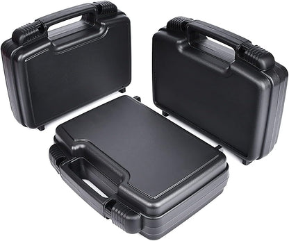 Small Hard Carrying Case with Pluck Foam Interior for iPhone, GoPro, Camera, and More- 14 x 10.4 x 3.5 Inches, Black