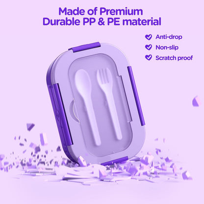 Lunch Box Kids Bento Box - 1300ML Ideal Leak Proof Bento Lunch Box for Kids School Lunchbox for Teens Toddlers Boys, Lunch Box Snack Containers with Utensil (Lunch Box-Purple)