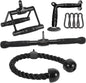 Cable Attachments for Home Gym, LAT Pulldown Attachment, Weight Machine Accessories, Straight Pull Down Equipment, V-Shaped Press Down Bar, Tricep Rope, Exercise & Double D Handle