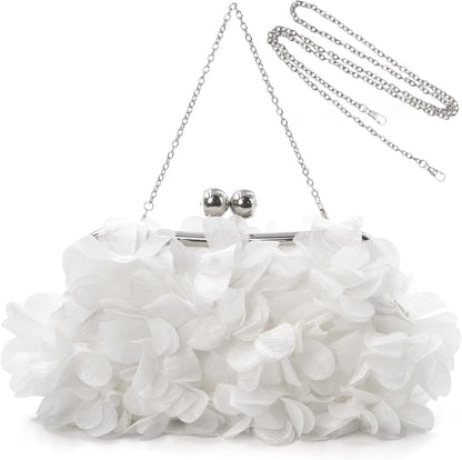 JAMBHALA Clutch Evening Handbags Floral Appliques Small Clutch Purses for Women