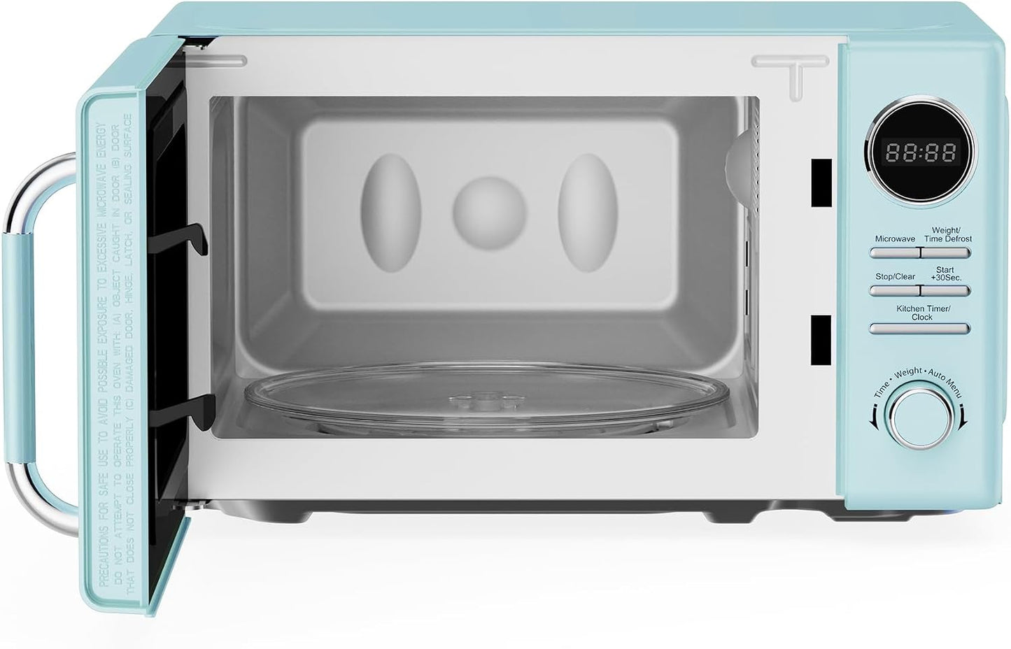 Magic Chef Countertop Microwave, Classic Retro Touch Small Appliance, 0.7 Cubic Ft, Mint Green