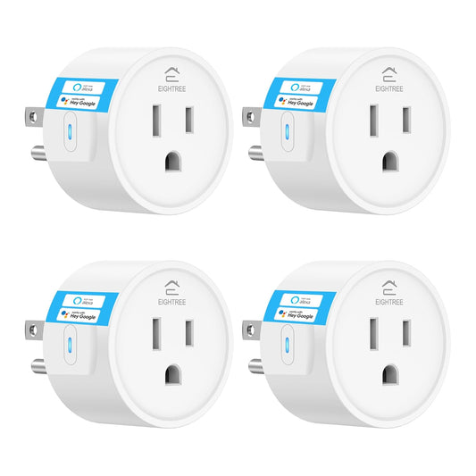 EIGHTREE Smart Plug Alexa, Smart Outlet, Works with Alexa, Google Home and SmartThings, WiFi Smart Plugs with APP Remote Control and Timer Function, 2.4GHz Wi-Fi Only, Prise Intelligente, 4Packs