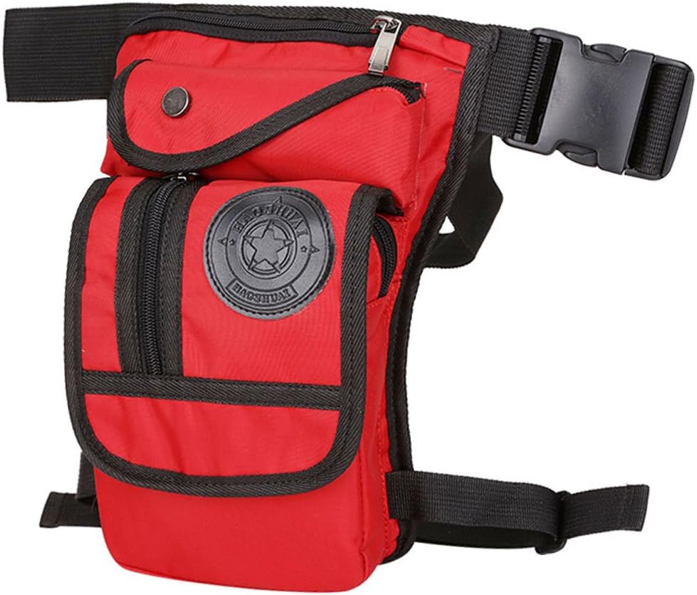 Motorcycle Drop Leg Bag Nylon Waist Pack for Men Women Travel Hiking Tactical Cycling Bike Ride Riding Crossbody Shoulder Fanny Pouch