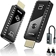 AIMIBO Wireless HDMI Transmitter & Receiver 4K@30Hz, VGA & HDMI Dual Screens Extender, Streaming Smooth 2.4/5G Wireless Video & Audio for Laptop, Camera, Cable Box to TV, Monitor, Projector 165FT/50M - PuriLite