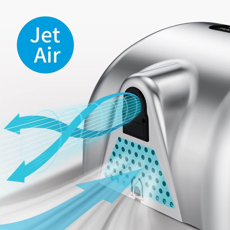 AIKE Surface Mounted High Speed Commercial Hand Dryer CUL Approved 120V 1500W, Brushed Stainless Steel Finish Model AK2800B