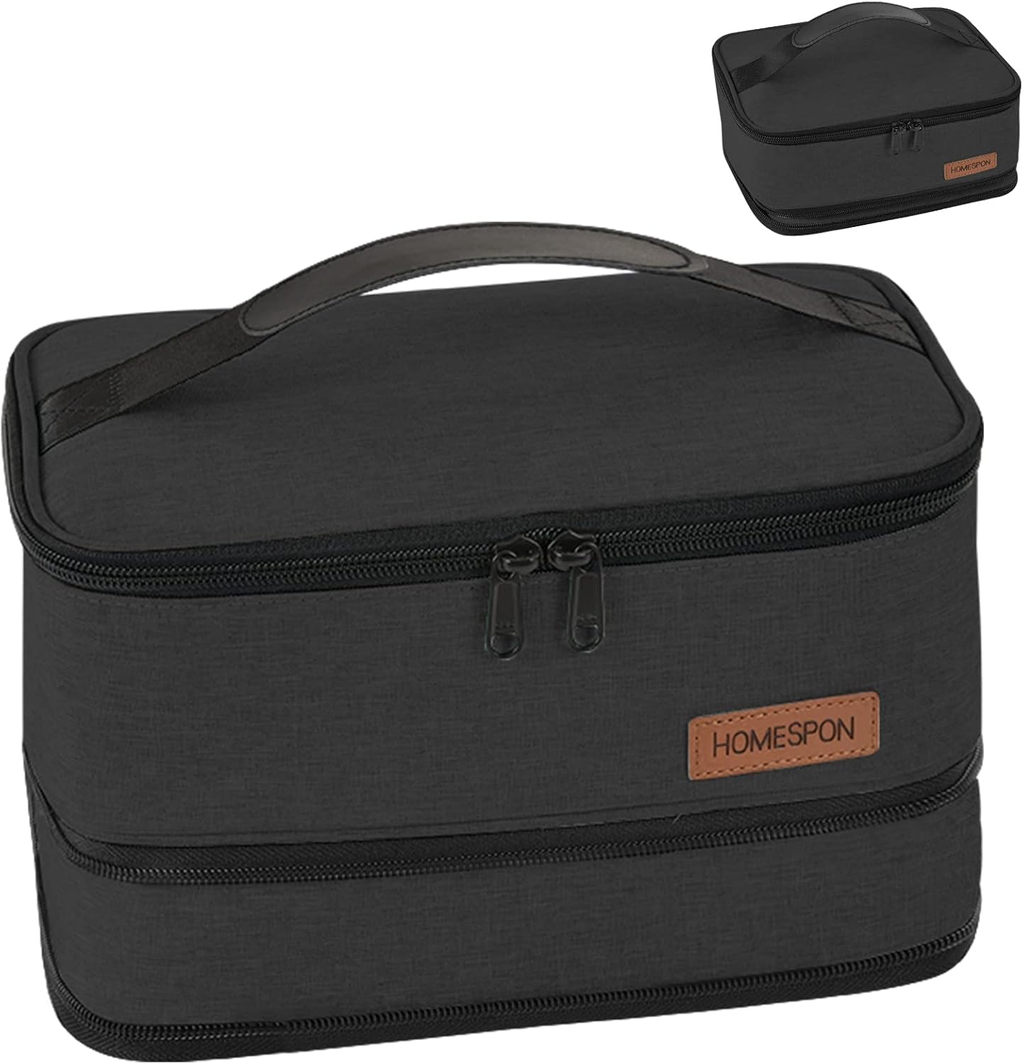 HOMESPON Expandable Lunch Bag for Men Women Insulated Lunch Box Holder with Handle for Picnics Work Travel (Blue)