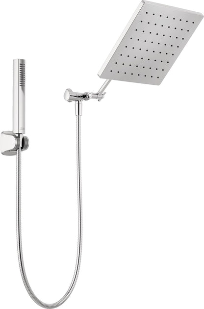 Delta Faucet 10-inch Raincan Shower Head and Hand Held Shower Combo, Black Square Shower Head, Rainfall Shower Head, Hand Shower, High Pressure Shower Head, 1.75 GPM Flow Rate, Matte Black 75527-BL